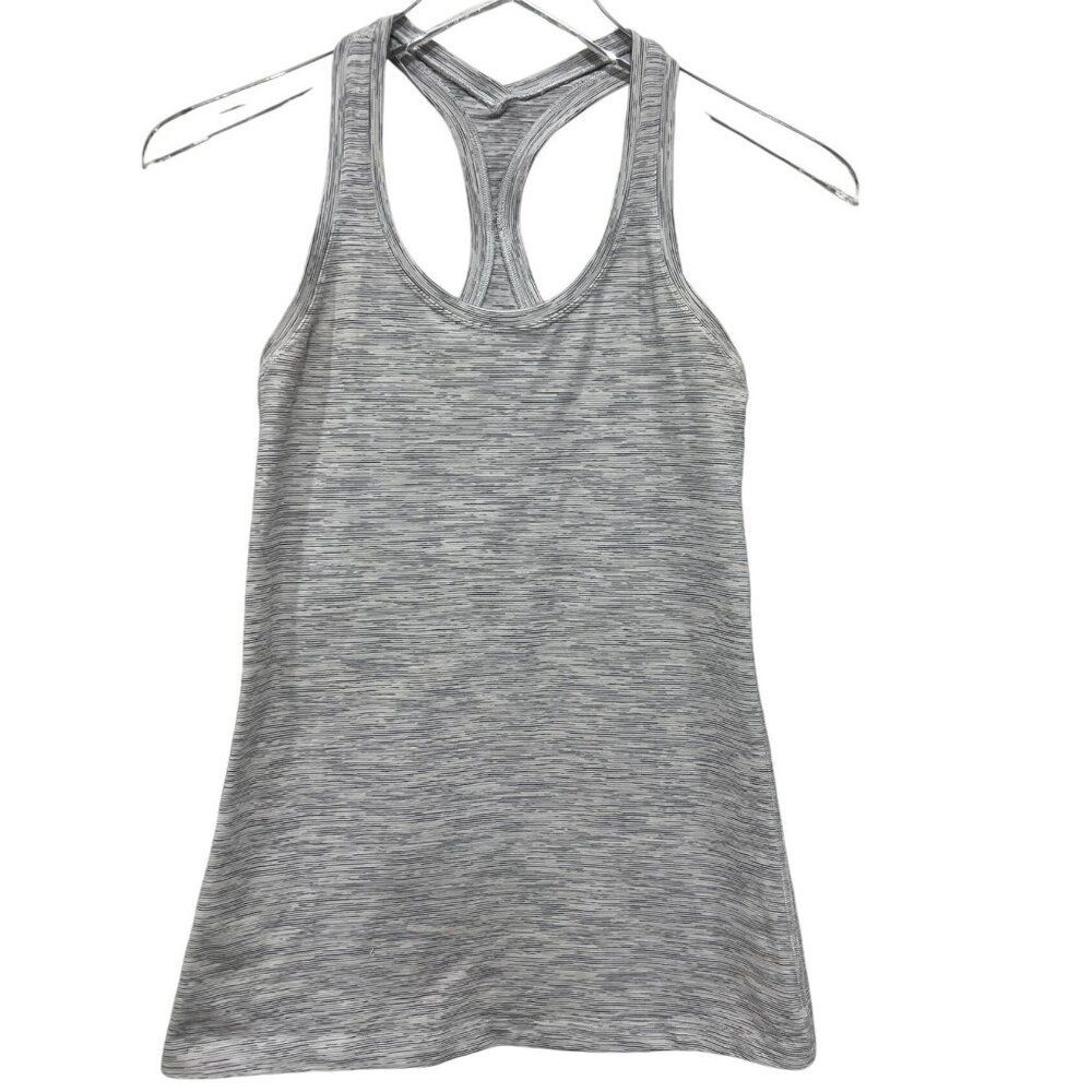 Lululemon Athletica Gray Heathered Pinstriped Tant Top Size M Racerback
